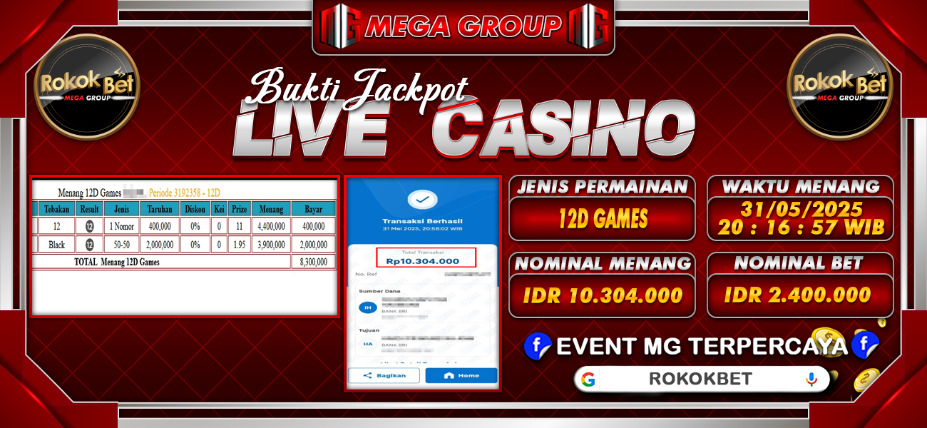 Bukti JP situs Rokokbet hari Minggu, 01 Juni 2025
