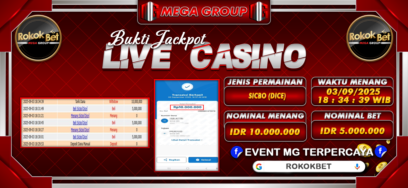 Bukti JP situs Rokokbet hari Rabu, 03 September 2025