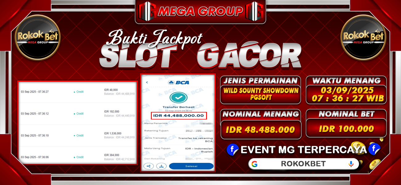 Bukti JP situs Rokokbet hari Rabu, 03 September 2025